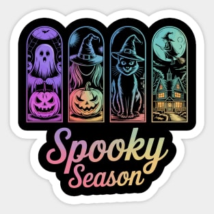 Spooky Season Halloween Witch Cat Ghost Pumpkin Sticker